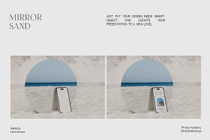 Mirror Sand IPhone 14Pro Mockup