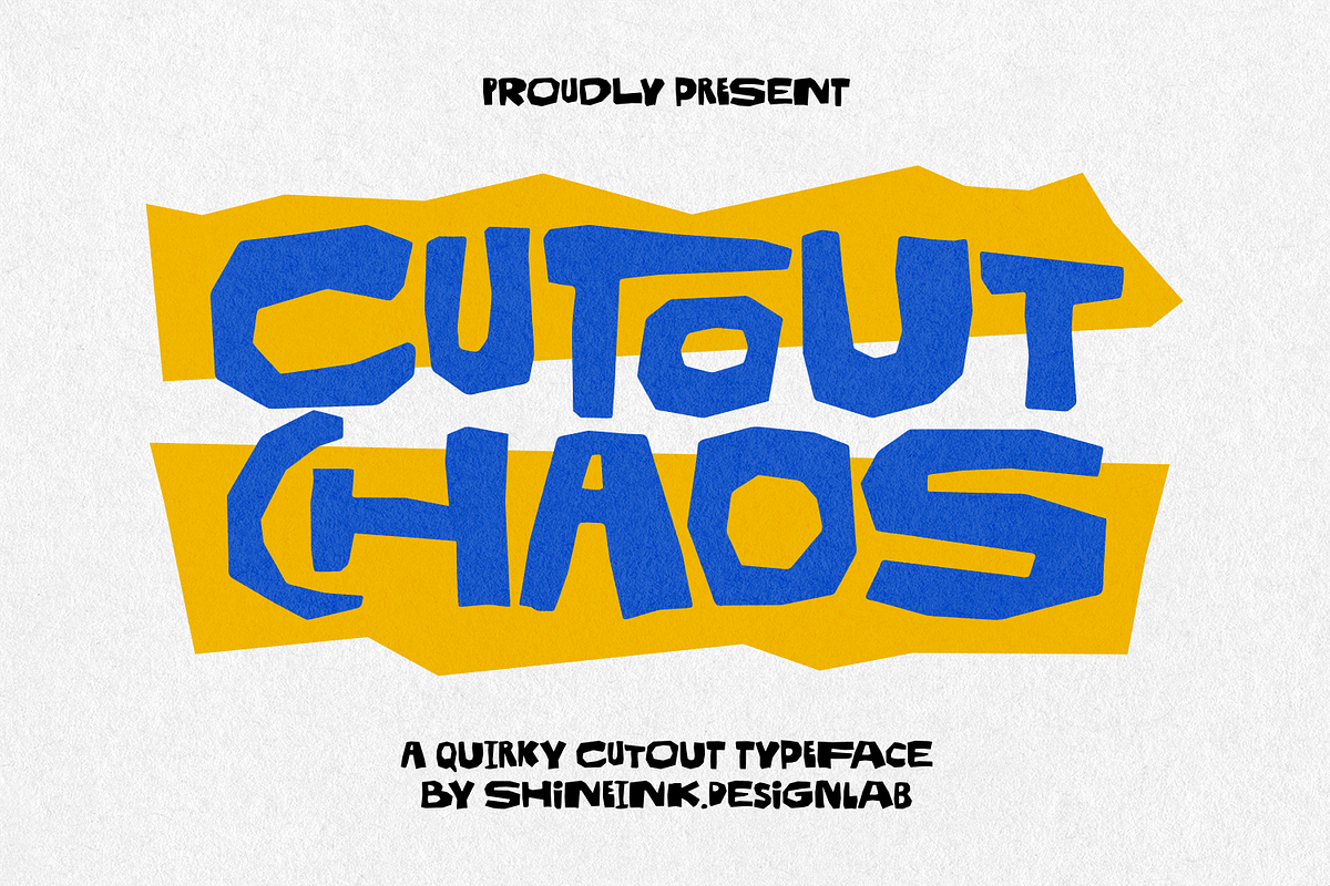 Cutout Chaos – Quirky Cutout Font, a Handwritten Font by shineink.designlab (Photo 1 of 12)