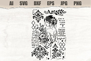 Stencil Woman Floral Portrait, an Object Illustration by MARYCRAFTIRIA (Thumbnail 1 of 3)