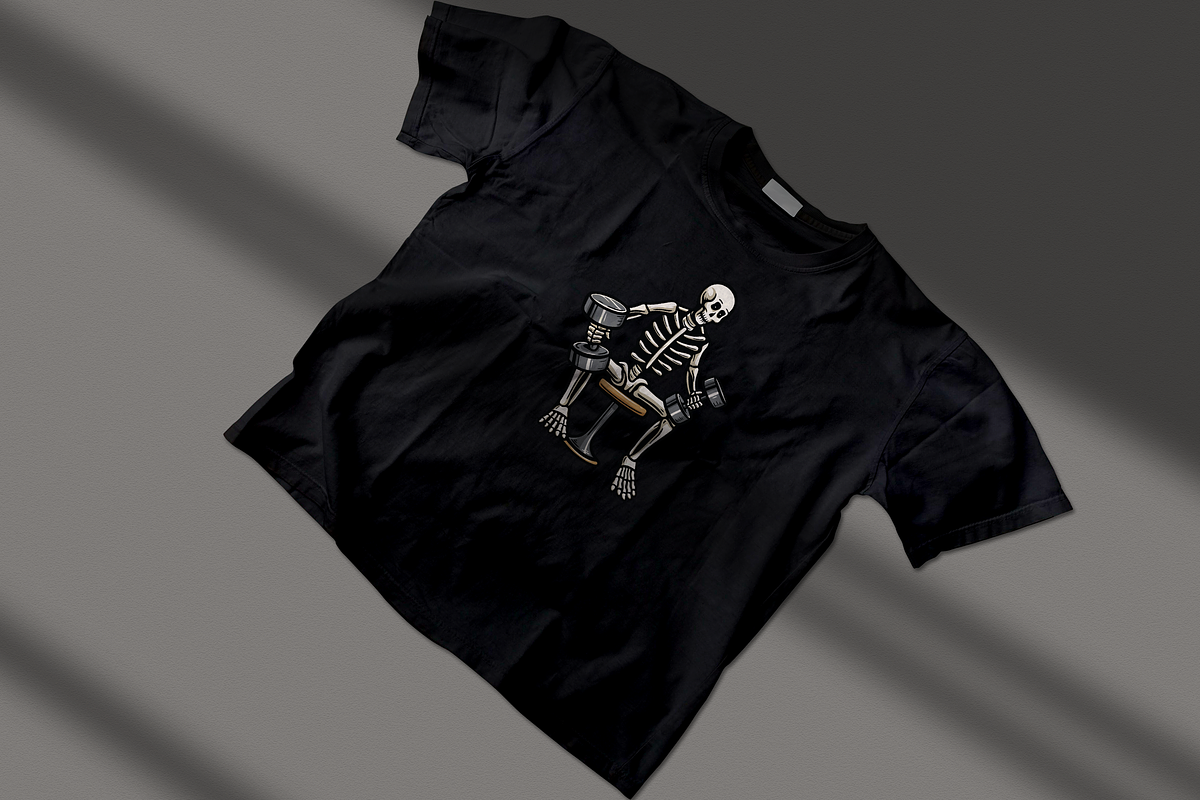Skeleton Lifting Dumbbells, an Object Illustration by nomlimo.com (Photo 2 of 3)