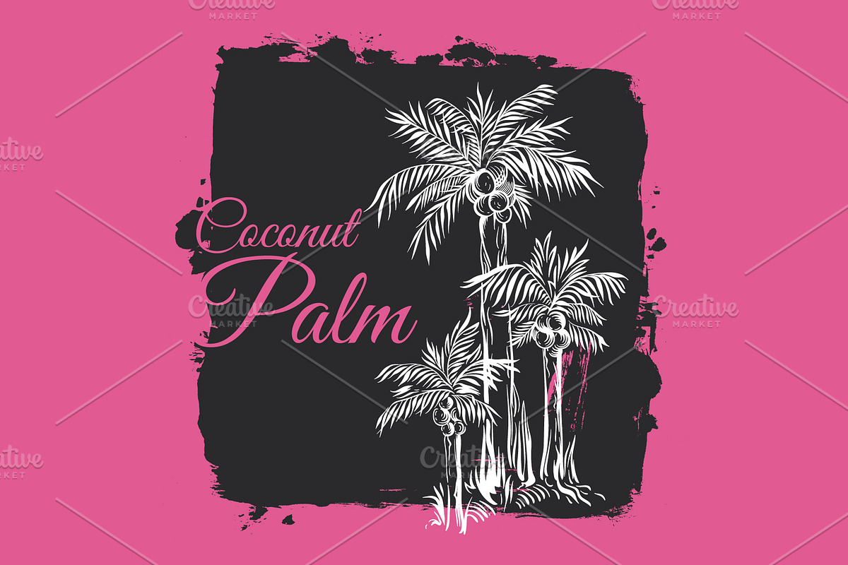 Palm Trees Drawings in Grunge Stylle, a Texture Illustration by Adiemus (Photo 3 of 7)