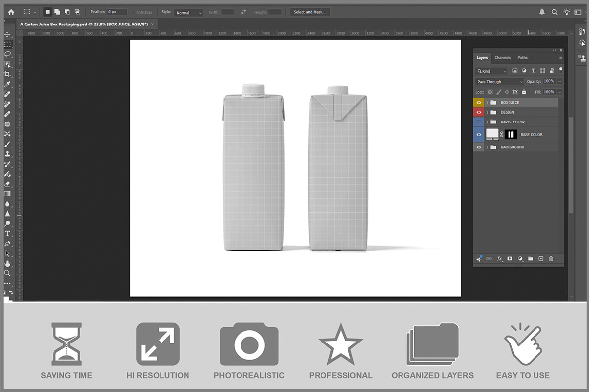 Carton Juice Box Packaging PSD, a Packaging Mockup by Bruno's Shop (Photo 2 of 3)