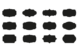 Vintage Border Silhouette Icon Set, an Illustration by Vector Creator