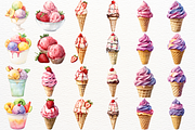 Watercolor Ice Cream PNG Dessert, a Food Illustration by SugarCloudStudioArt (Thumbnail 3 of 6)