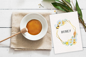 Watercolor Honey Bee Clipart