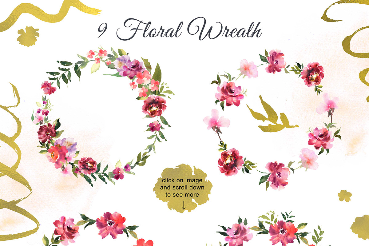 Watercolor flowers. Floral elements, a Decorative Illustration by Julycolor (Photo 4 of 9)