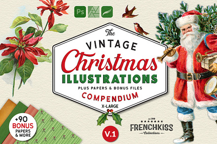 Vintage Christmas Illustrations V1