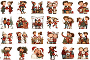 Watercolor Christmas Couple Clipart, an Animal Illustration by Sublimation Artist (Thumbnail 2 of 6)