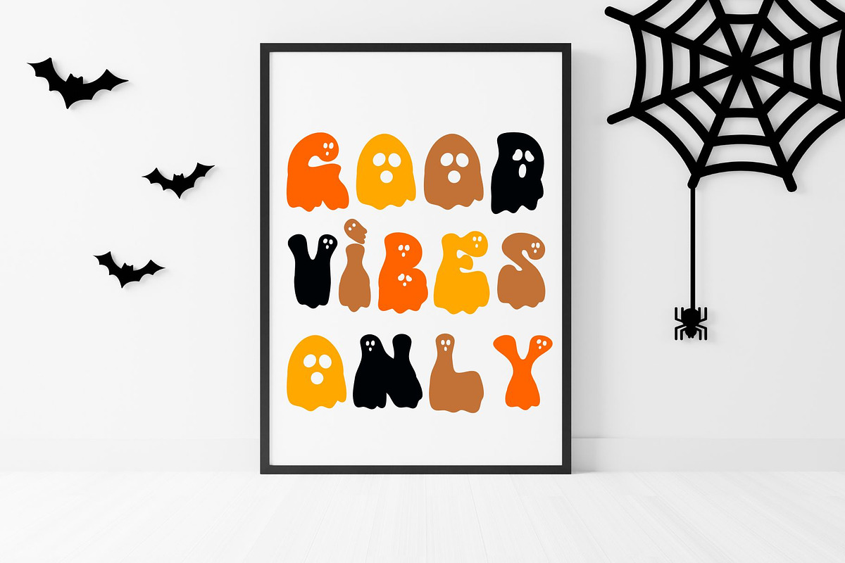 Groovy Ghost - retro Halloween font, a Handwritten Font by Brown Cupple (Photo 2 of 8)