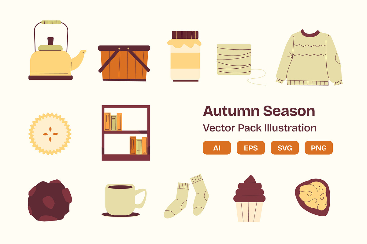 Autumn Season Illustration Pack, an Object Graphic by MikroType Std