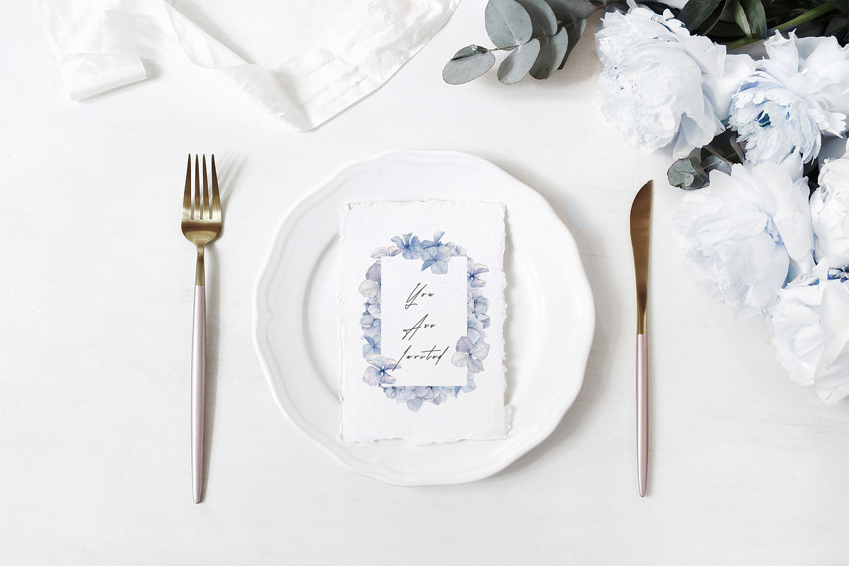 Dusty Blue Watercolor Flower Graphic, an Illustration by May • SHO (Photo 12 of 16)
