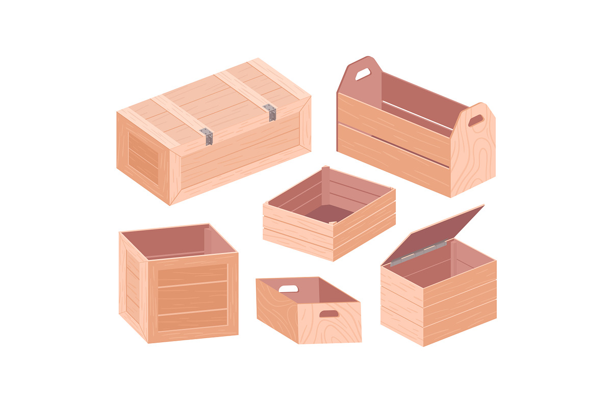 Wooden boxes and crates set, an Object Illustration by Good Studio (Photo 2 of 3)