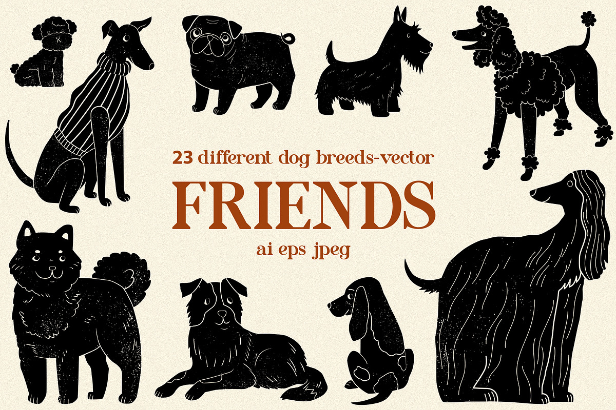 Friends: 23 different dog breeds, an Animal Illustration by Mii Lab (Photo 1 of 13)