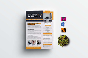 Event Schedule | MS Word & Indesign, a Flyer Template by design_hut