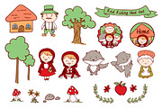 Red Riding Hood vector set, a Decorative Illustration by RalucaGheorghe (Thumbnail 2 of 3)