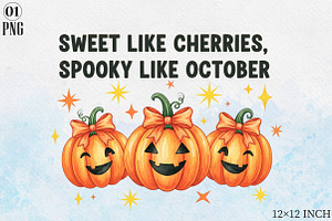 Sweet Like Cherries Spooky Like Octo, an Illustration by Libby Wishes