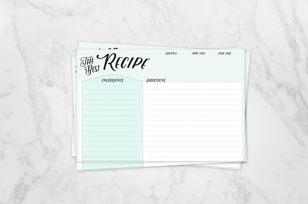 4x6 Retro Fill in Recipe Cards
