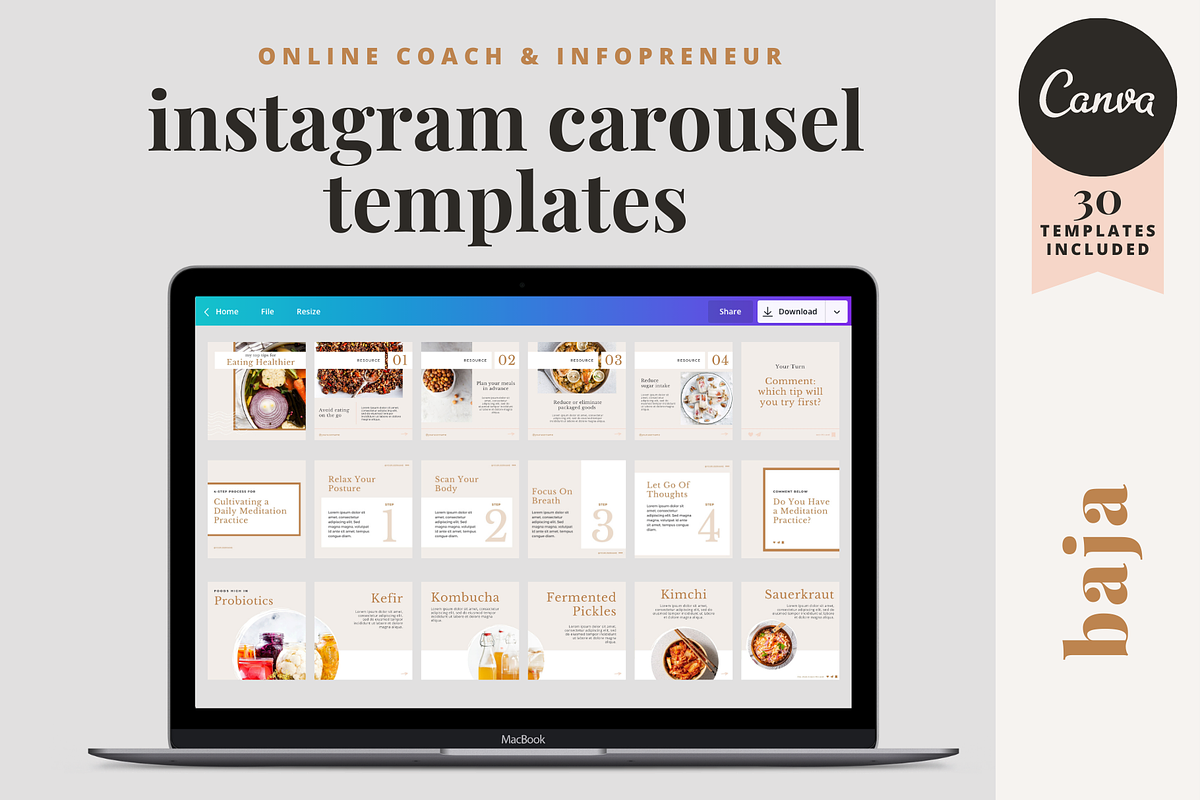 Instagram Carousel Templates, a Social Media Template by Brand Spanking You (Photo 1 of 9)