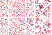 Toile Elegance Chinoiserie Flowers, a Pattern Graphic by SinaCreation (Thumbnail 2 of 5)