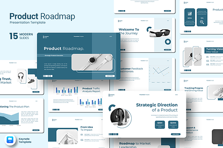 Product Roadmap - Keynote Template, a Presentation Template by Iqsiart Studio
