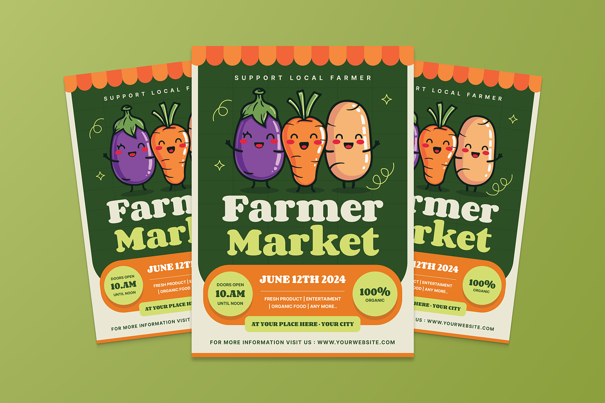 Cute Farmer Market Flyer, a Flyer Template by MMPixelCraft (Photo 3 of 5)