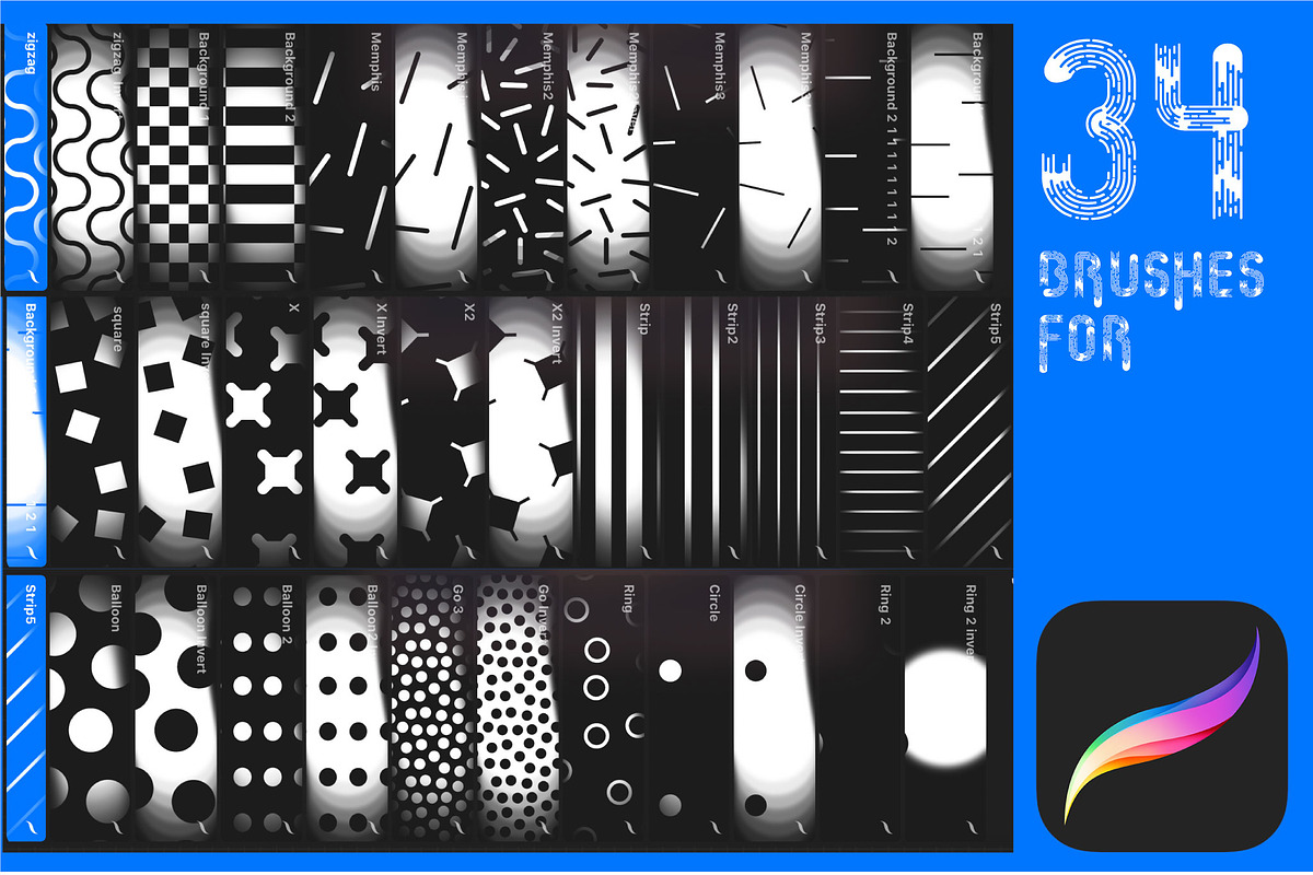 Procreate Geometry brushes, a Brush Add-On by Aleksandra Slowik (Photo 4 of 6)