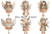 Whimsical Christmas Angel Clipart, an Illustration by Craft Nest (Thumbnail 2 of 9)