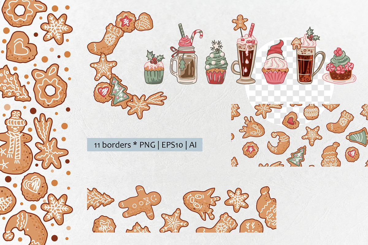 Christmas bakery collection. Vector, a Food Illustration by VaraNa Art (Photo 12 of 20)