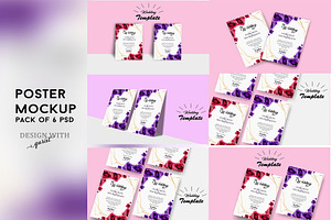 wedding poster Template mock-up 