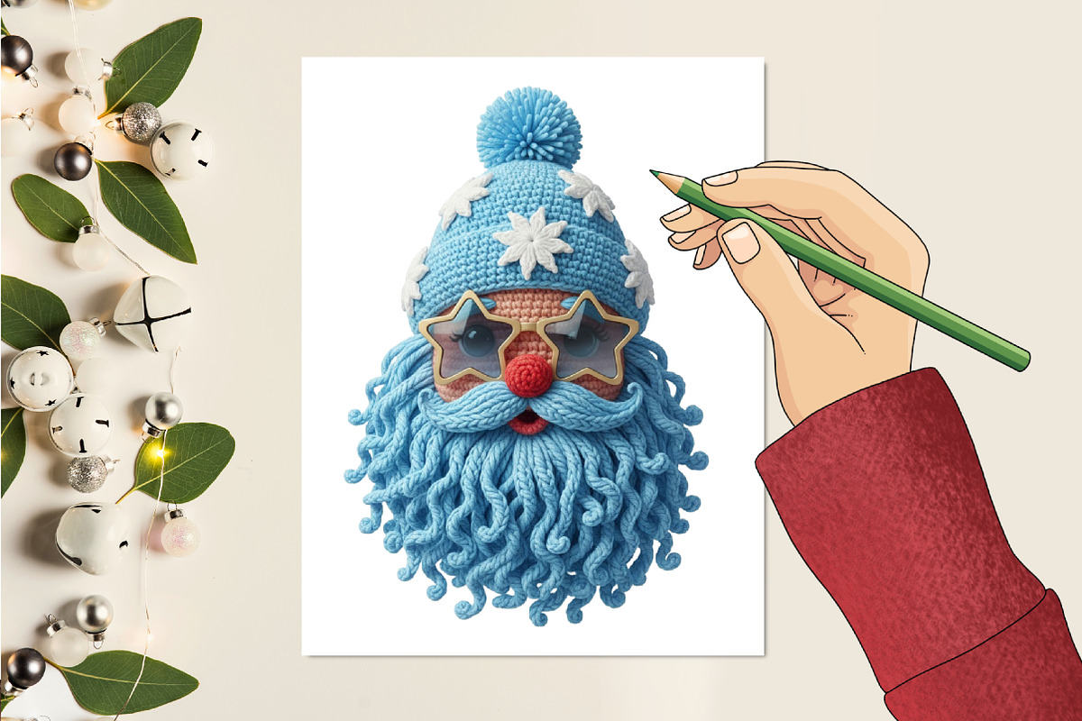 Crochet Christmas Faux Yarn Santa Pn, an Illustration by designcity5 (Photo 1 of 8)