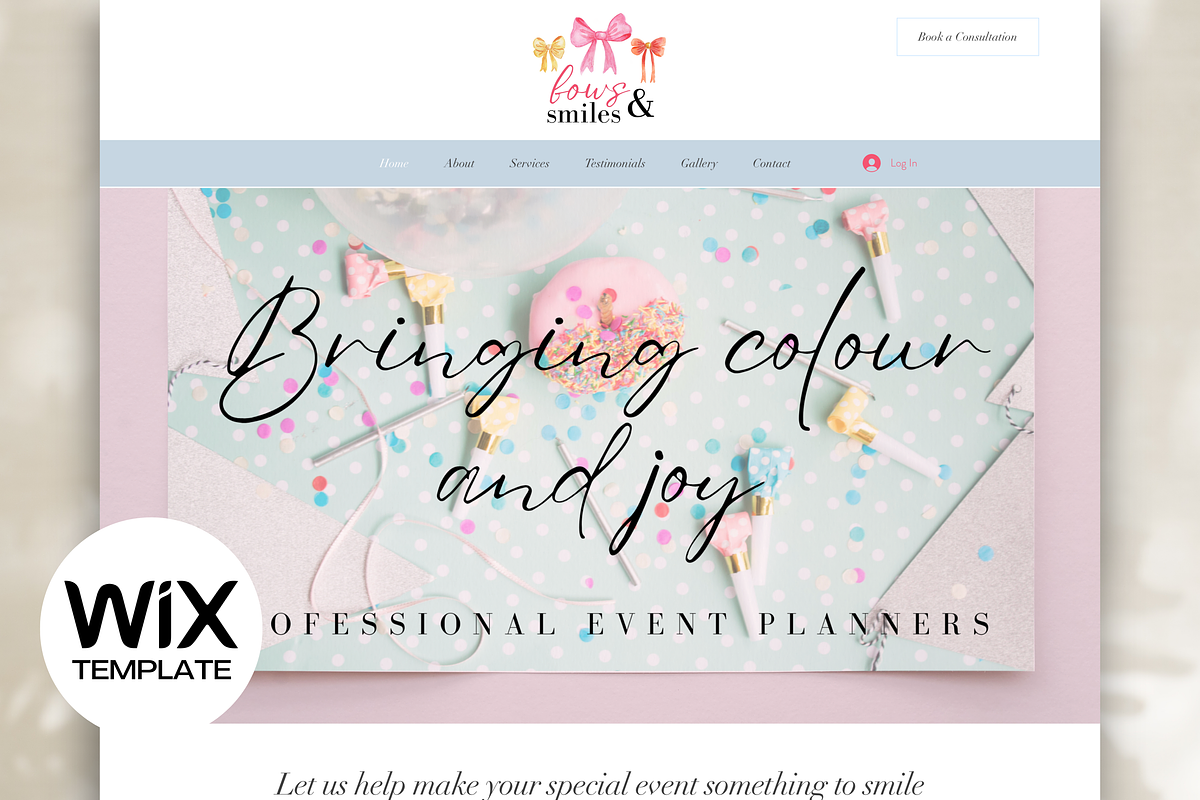 Wix Website Design for Event Planner, a Websites & App Template by Cosmic Design (Photo 1 of 9)