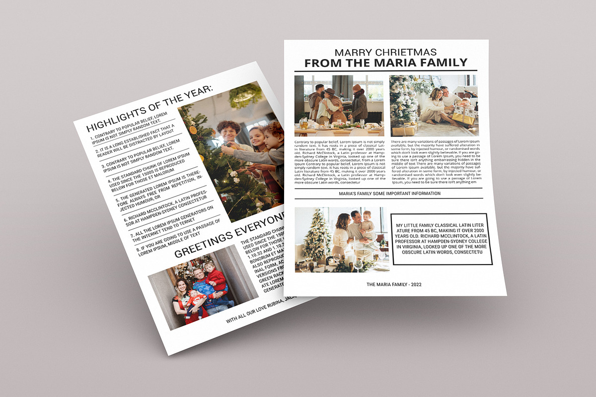 Christmas Family Newsletter, a Brochure Template by ROJI CREATOR (Photo 5 of 7)