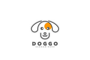 Dog head outline logo template, a Templates & Theme by Bayuktx