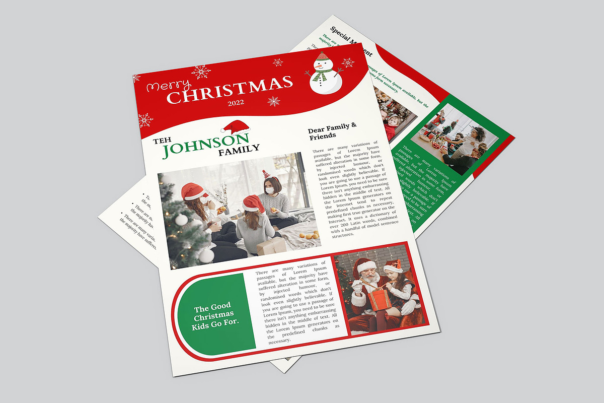 Christmas Newsletter Canva Template, a Stationery Template by LaxmiOwl (Photo 3 of 3)