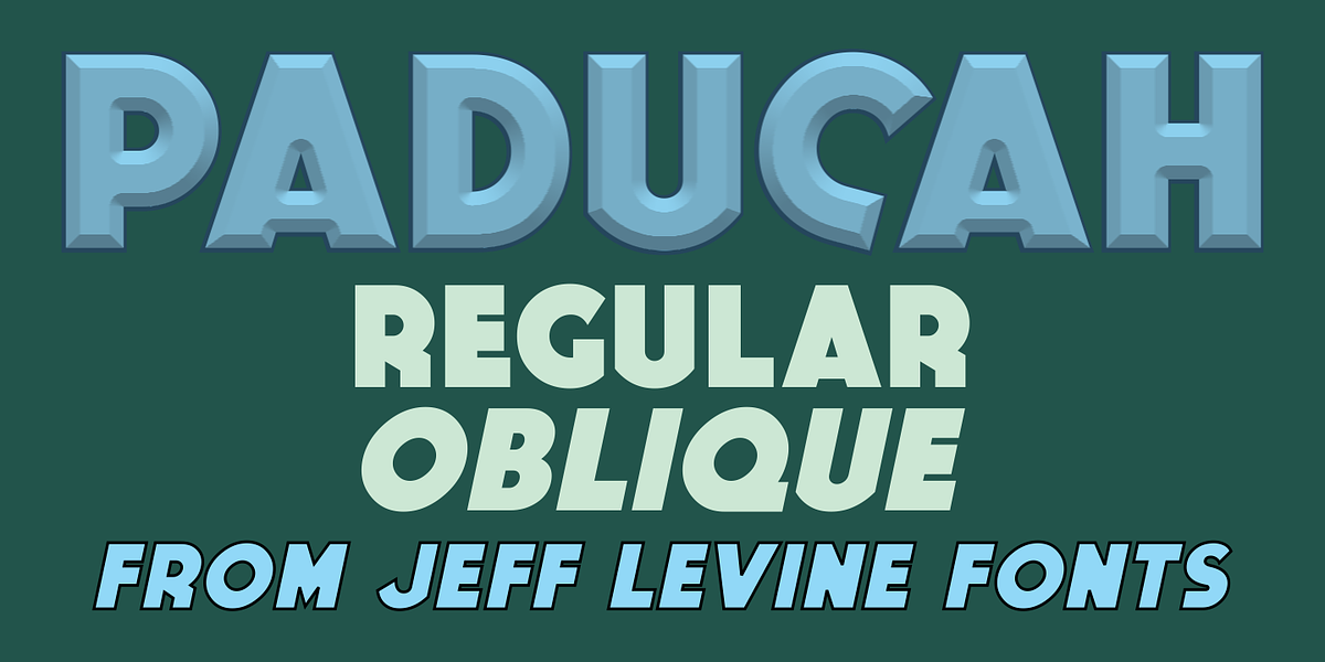 Paducah JNL, a Sans Serif Font by Jeff Levine Fonts (Photo 1 of 5)