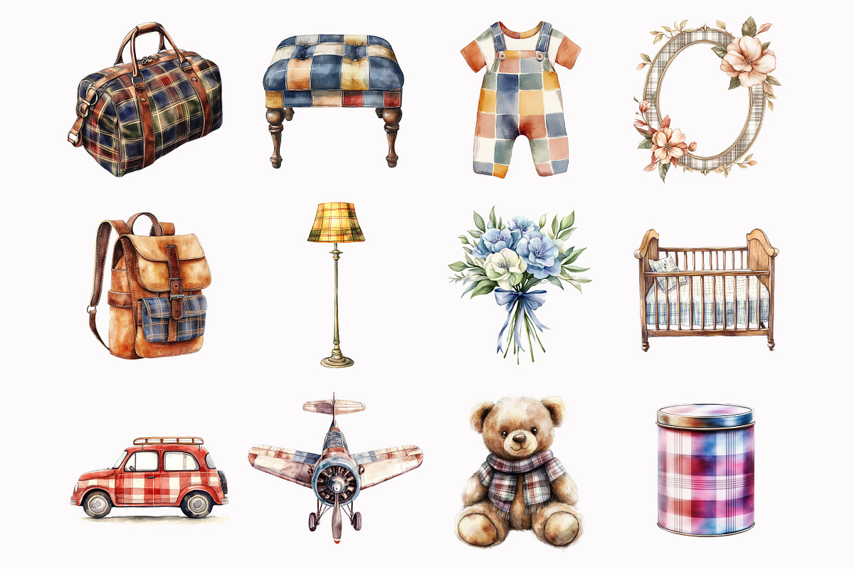 Watercolor Teddy Bear Nursery Clipar, an Illustration by Design Market (Photo 2 of 5)