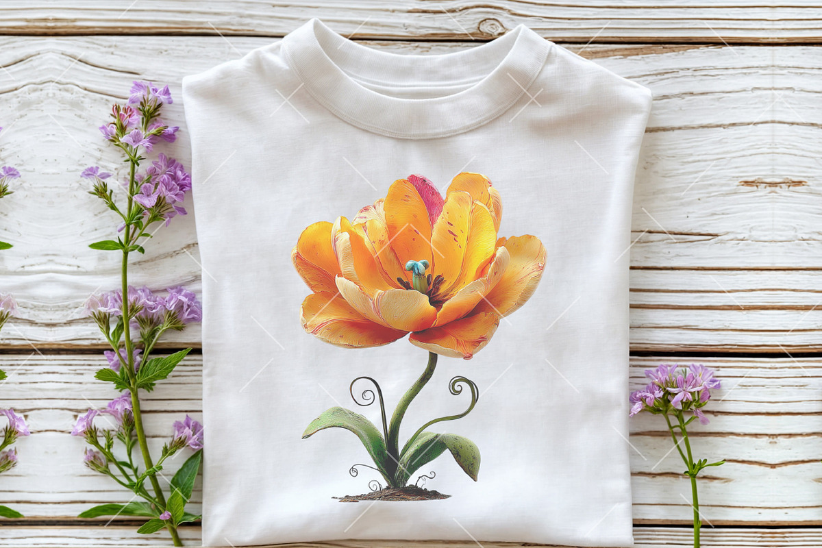 Whimsical Tulip Flower Clipart, an Illustration by OK Design (Photo 5 of 6)