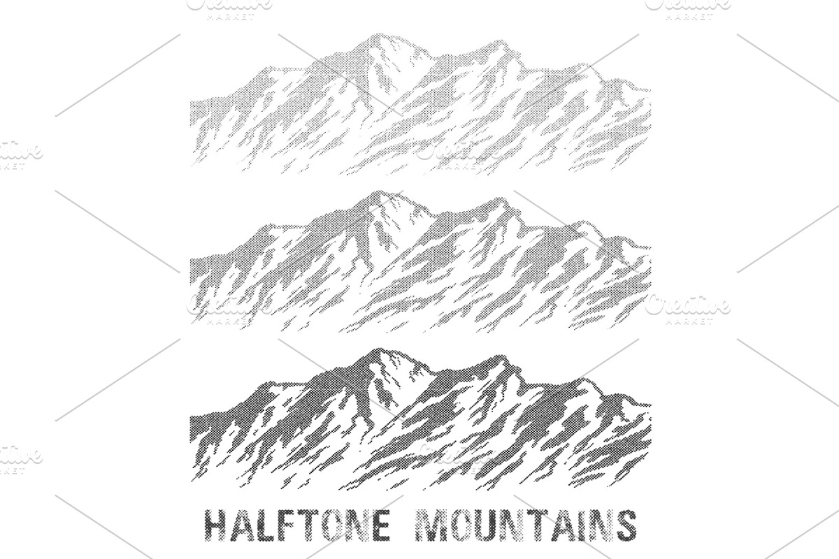 Mountain Range Vector Bundle, a Pattern Graphic by MSA-Graphics