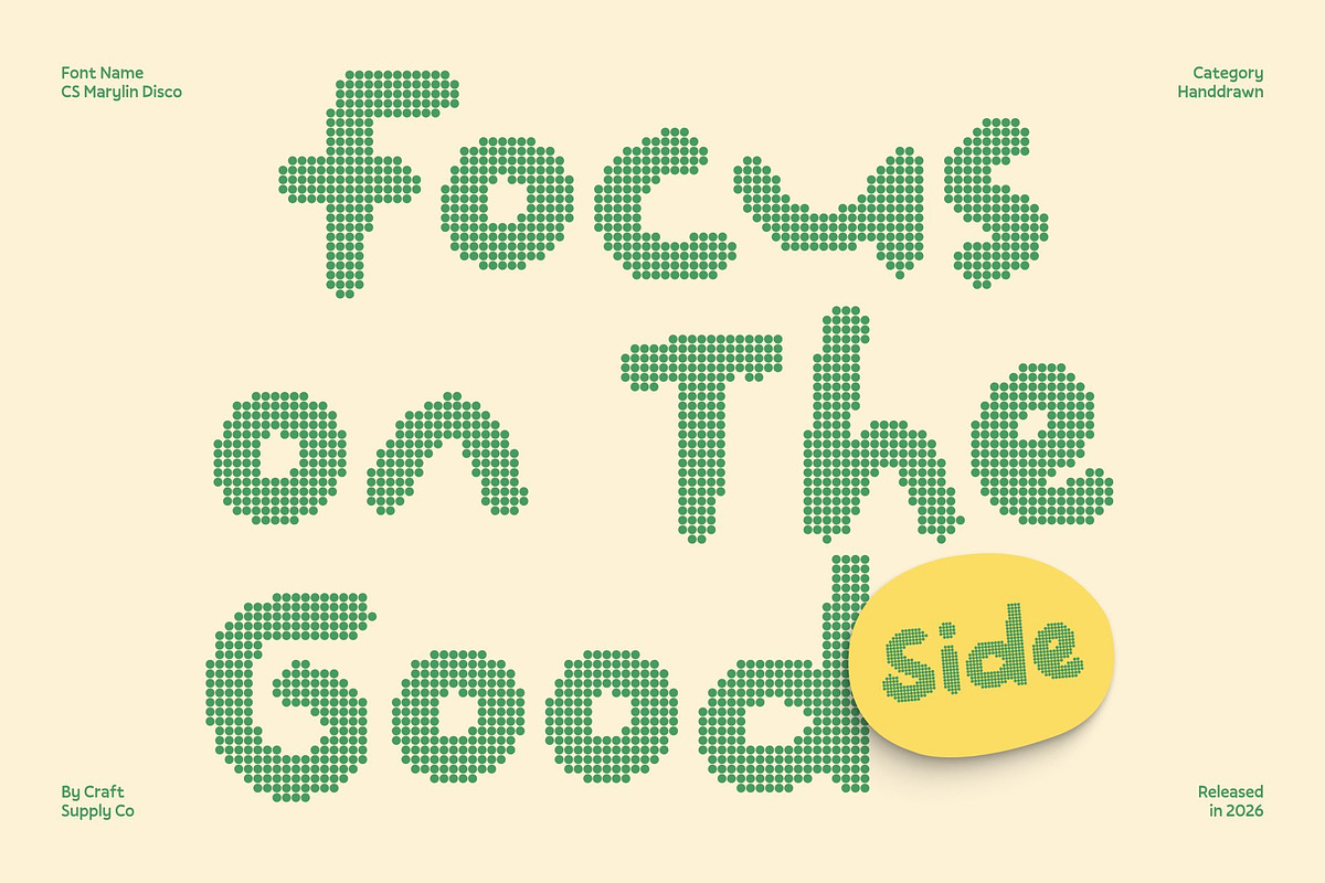 CS Marylin Disco, a Sans Serif Font by Craft Supply Co. (Photo 6 of 8)