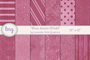 Pink Denim Scrapbook Paper, a Pattern Graphic by Lavender Mint Graphics (Thumbnail 1 of 5)