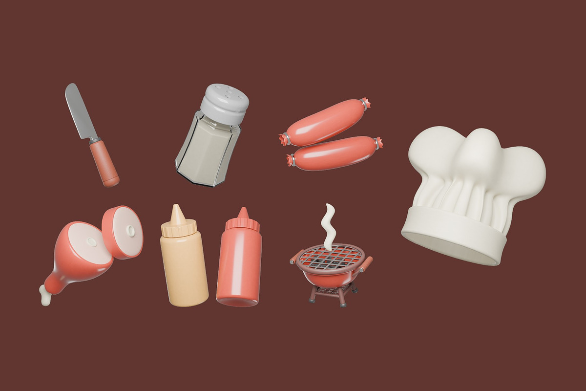 Barbecue 3D Illustration, an Object Illustration by graphicook (Photo 2 of 3)