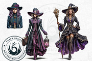Fantasy witches clipart Set, a Person Illustration by ThatsDesignArt (Thumbnail 10 of 10)