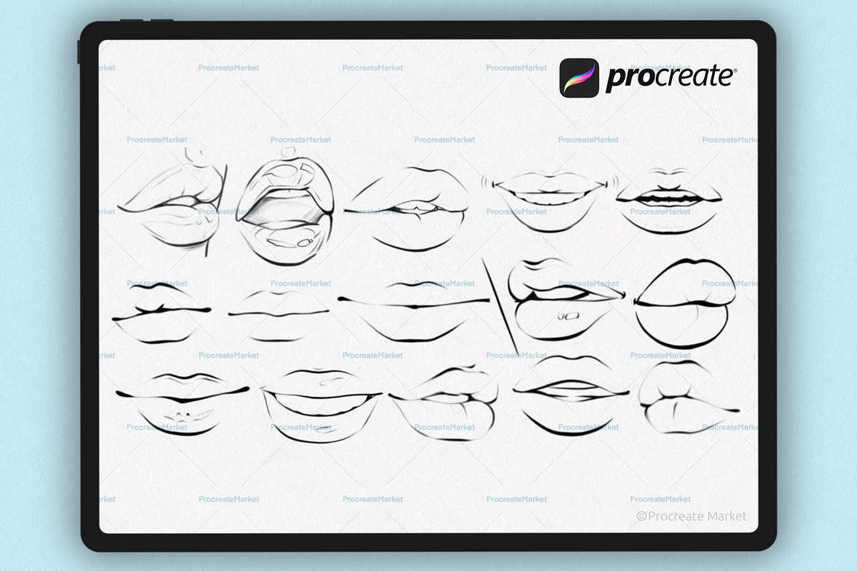Character Portrait stamp Brushes, a Brush Add-On by Procreate Market (Photo 10 of 14)