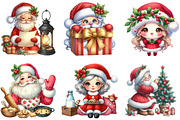 Watercolor Christmas Mrs. Claus Bund, an Illustration by DreamArtGraphic (Thumbnail 5 of 5)