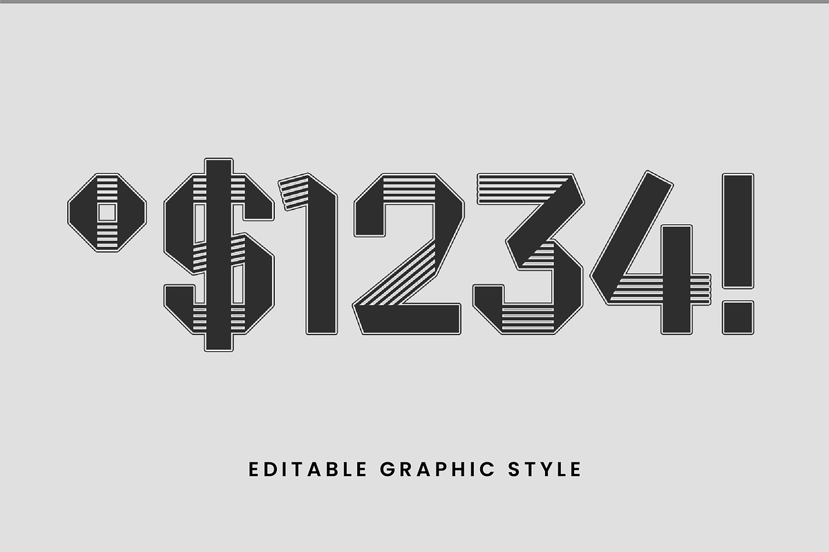 Geometric Stripe Minimal Text Effect preview 2
