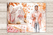 Pink Autumn Junk Journal Paper, a Seasonal Illustration by GlamArtZhanna (Thumbnail 9 of 10)