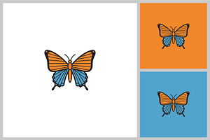 Orange Monarch Butterfly Vector Illu, an Animal Illustration by quadrazo
