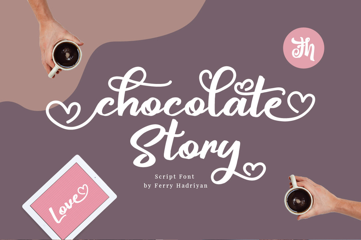 Chocolate Story - Script Font, a Script Font by FHFont (Photo 9 of 9)