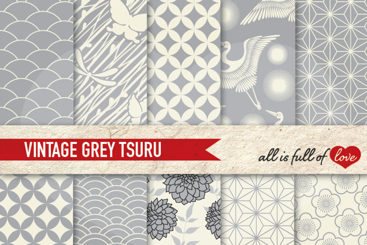 Grey Japanese Koi Fish Patterns