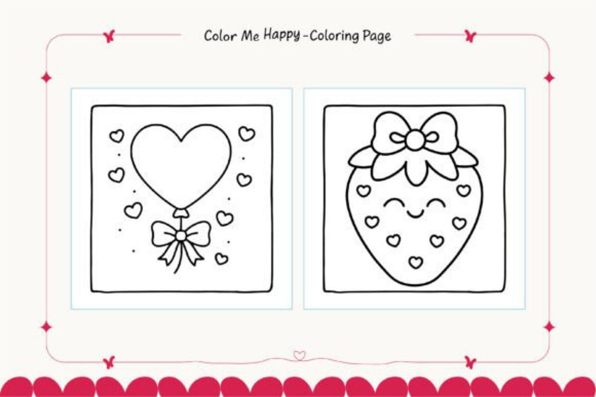 Valentine's Day Coloring Pages Bold, a Seasonal Illustration by Akrinity Digital (Photo 5 of 8)